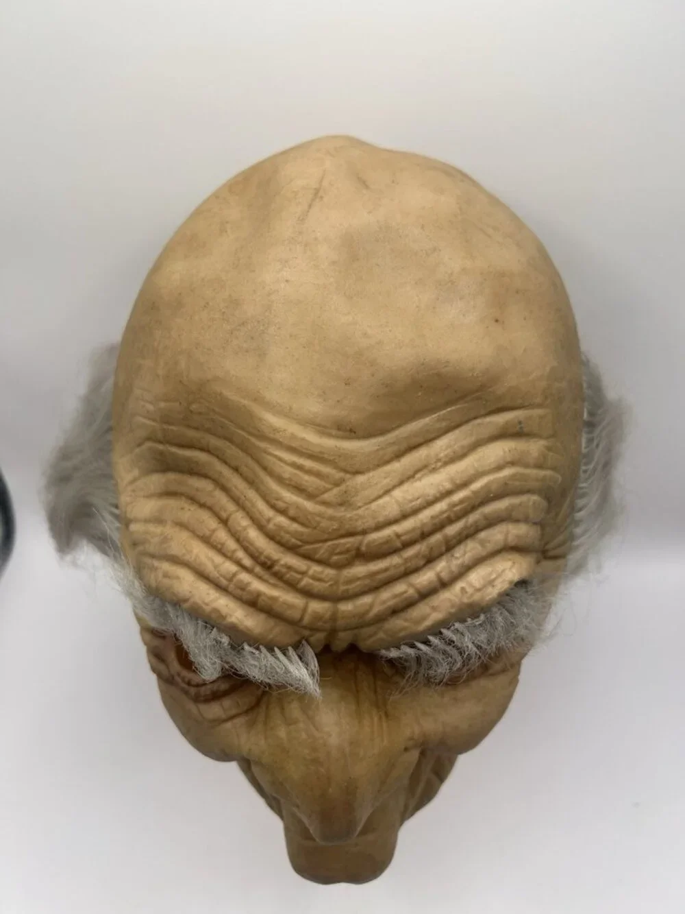 Vintage Old Man Halloween Mask Gray Hair Rubber Latex Adult Costume Creepy Rare